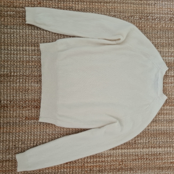 ZARA 100% cashmere sweater crew neck cream beige ivory M - Picture 9 of 11